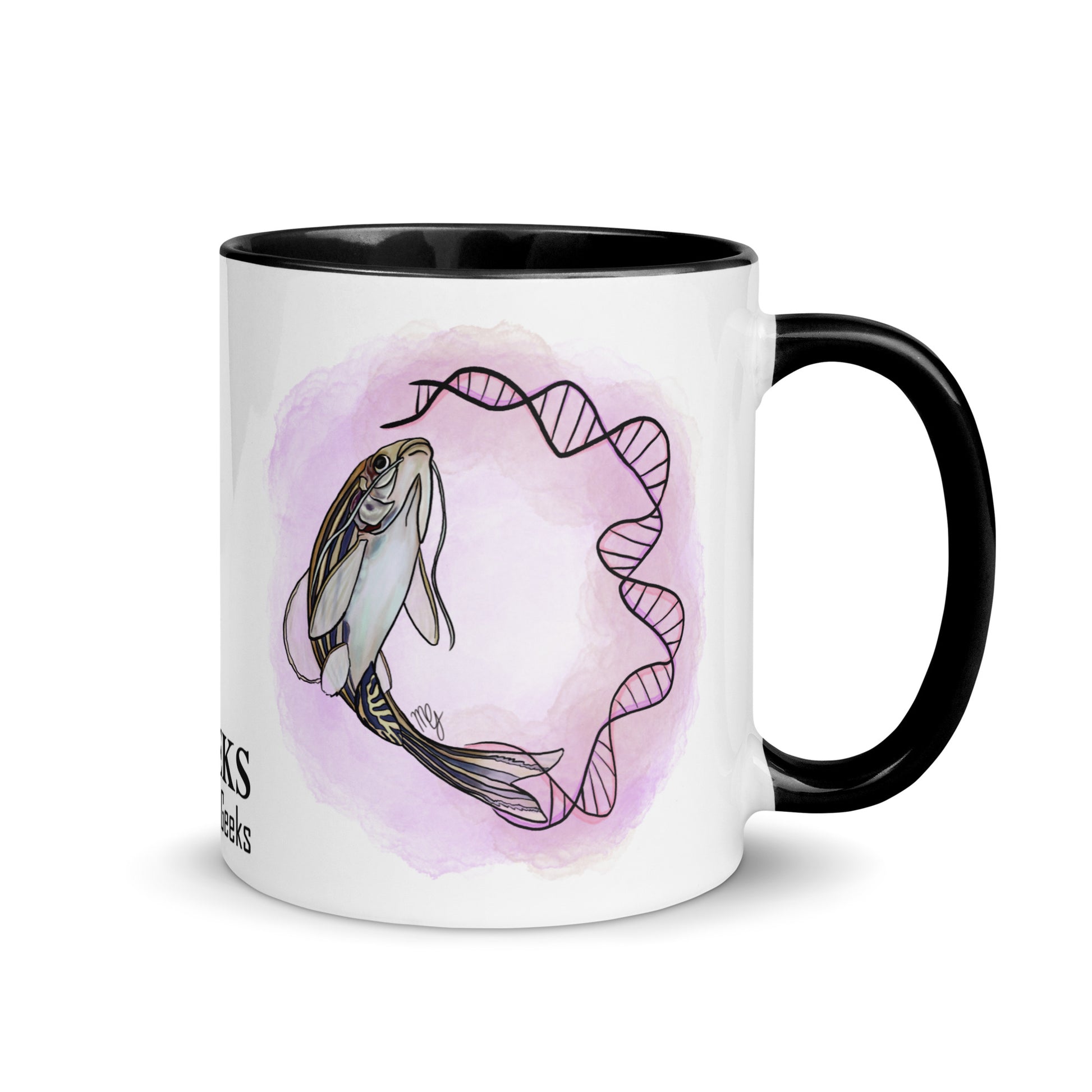 Science Art Mug - Swimming in knowledge - MG - Zeeks - Art for Geeks